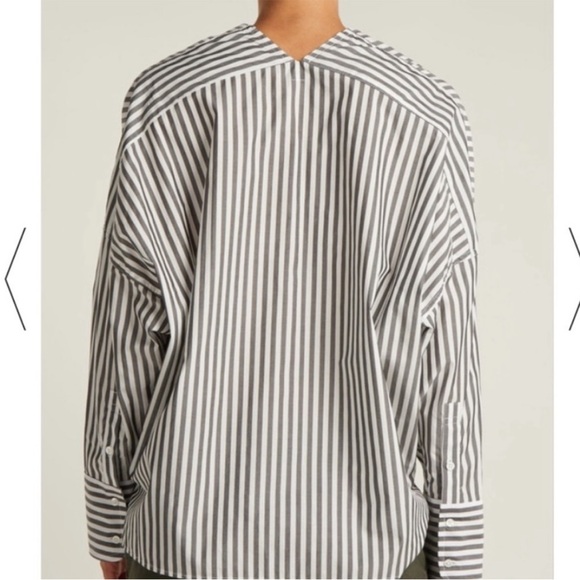 Nili Lotan Sabine Striped Shirt Single Button Blue White Stripe - Size XS - Picture 16 of 16